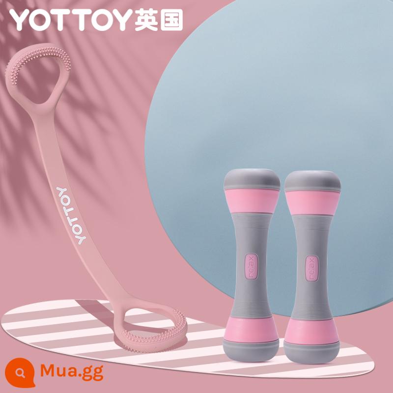 8 nhân vật kéo lưng tập đàn hồi dây nhà hở vai cổ co giãn dây tập yoga silicone mèo con tập thể dục cánh tay - Mèo con 8 nhân vật + tạ [Thêm vào mục yêu thích và nhận ưu tiên giao hàng]