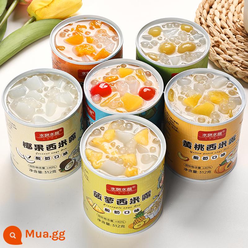 Sago Dew Yogurt Hỗn hợp trái cây đóng hộp Các loại Yangzhi Manna Dứa Cam Nho Dừa Đào vàng Đóng hộp - ❤70% người mua chọn ❤12 lon cao lương, mỗi vị 2 lon