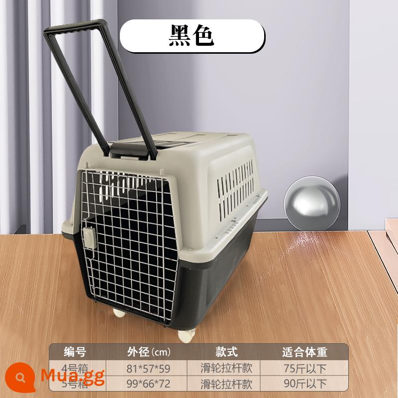 Pet air box cat check box dog out xe xách tay lồng chó chó vừa và nhỏ vali Air China - Cần ròng rọc màu đen