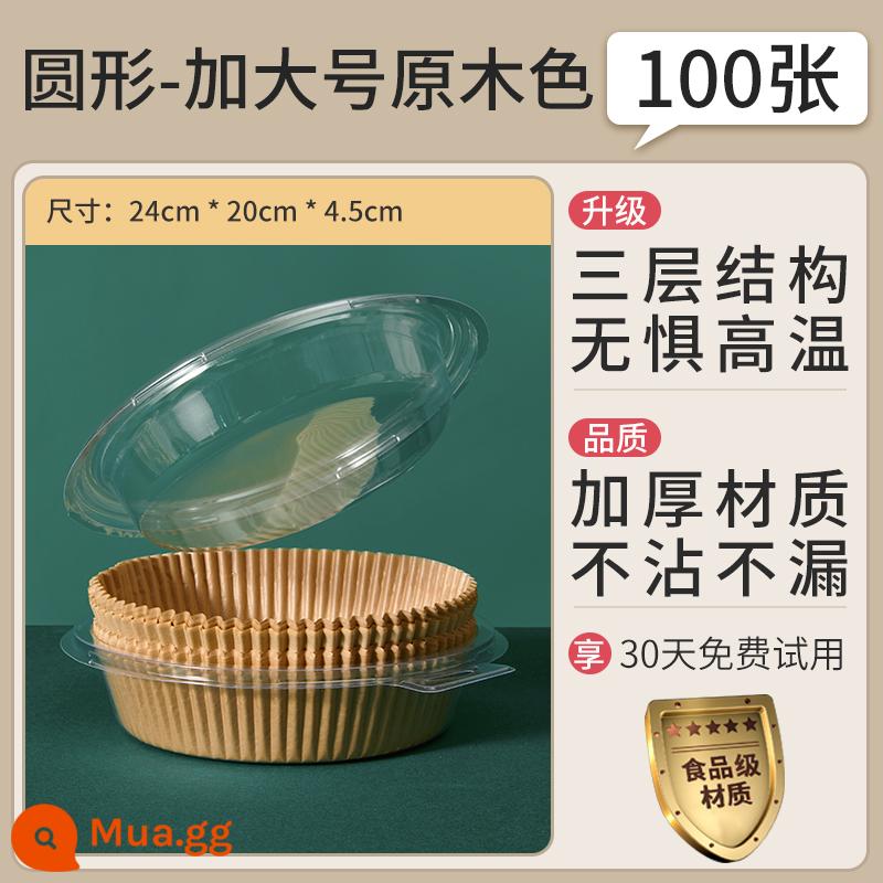 Nồi chiên không dầu đặc biệt giấy vuông hộ gia đình khay giấy thấm dầu silicon cấp thực phẩm khay giấy dầu giấy nướng giấy mat thiếc lá dụng cụ - Tròn size lớn [chất liệu dày] 100 miếng (dành cho nồi chiên 5-7 lít).