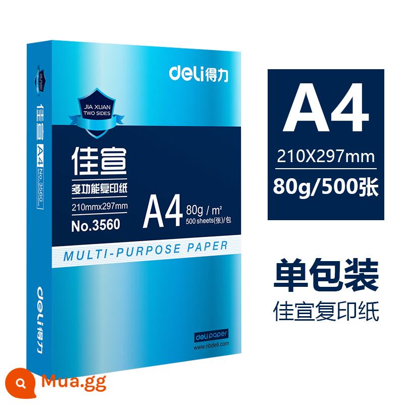 Giấy photocopy A4 Jiaxuan mạnh mẽ 70g túi đeo vai 500 tờ đồ dùng văn phòng in a4 giấy trắng một hộp giấy nháp sinh viên sử dụng Giấy in A4 70g cả hộp 80g giấy photocopy a4 miễn phí vận chuyển - Túi đeo vai Delijiaxuan 80g[3561]