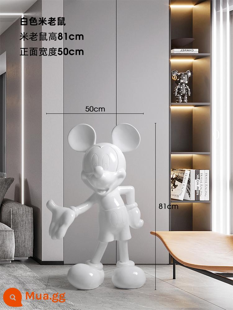 Mickey lớn kịch trần trang trí sofa phòng khách tủ tivi cạnh nhà quà tặng khai trương trang trí tân gia quà tặng nhà mới - Vẫy Tay - Mickey Trắng Tinh Khiết [Cao 81cm]