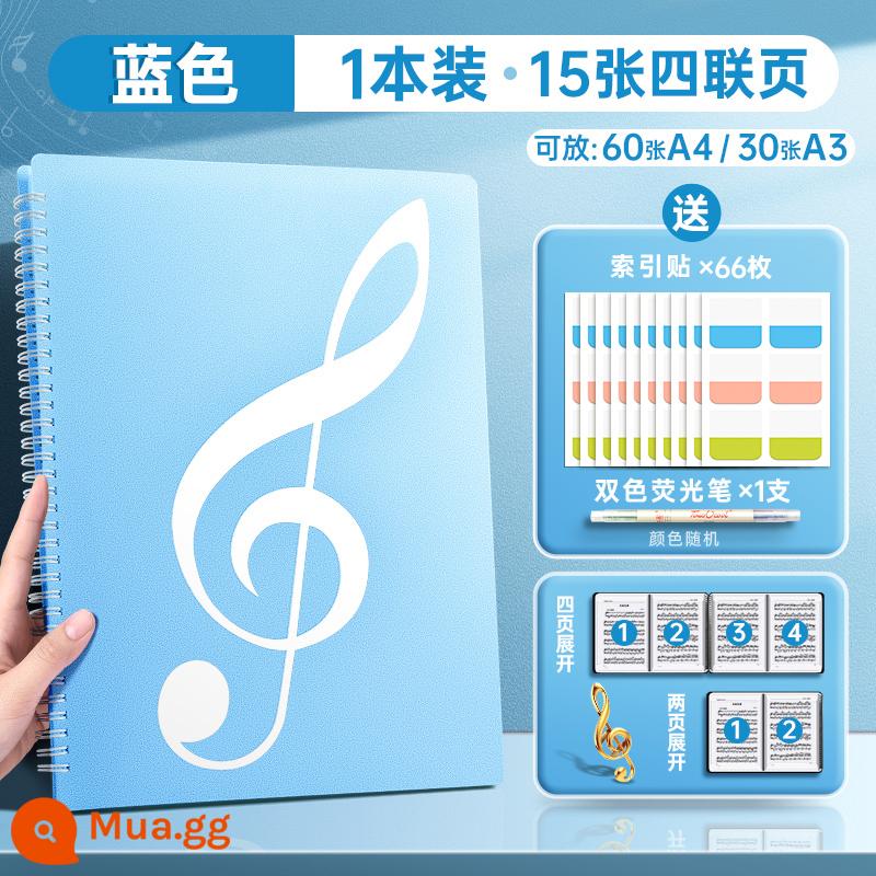 Thư mục kẹp bản nhạc màu đen không phản chiếu có thể được sửa đổi trong suốt chèn trống đàn piano thư mục bản nhạc dạng mở rộng nhạc mở rộng loại lưu trữ sách điệp khúc bản nhạc bản nhạc bản nhạc - [Triển lãm chung bốn trang được nâng cấp] Màu xanh Macron / có thể chứa 60 trang / bộ hai mảnh miễn phí