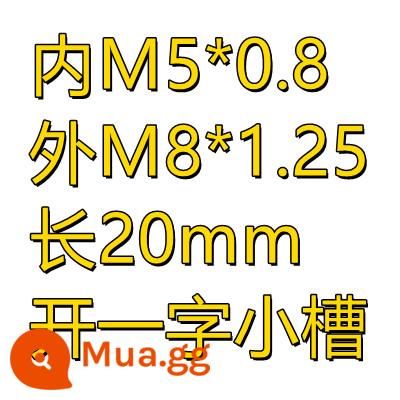 Ống bọc vít bằng thép không gỉ Ống chuyển đổi ren đai ốc răng bên trong và bên ngoài có đường kính thay đổi nắp răng rắn M12 đến M8 đến M6 M6 đến M4 - Rãnh M5*M8*L20