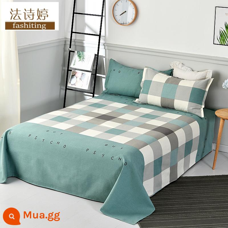 Ga trải giường cotton dày tấm đơn 100 cotton tấm vải thô cũ 1 mét 51,8m học sinh đơn 1,2 bộ ba mảnh - cuộc sông đơn giản