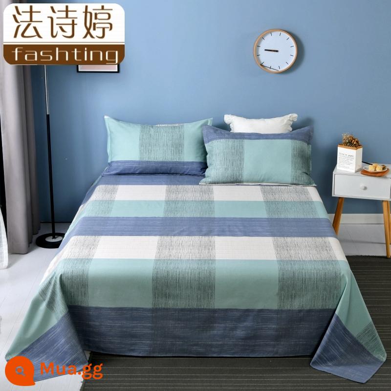 Ga trải giường cotton dày tấm đơn 100 cotton tấm vải thô cũ 1 mét 51,8m học sinh đơn 1,2 bộ ba mảnh - Thời gian rảnh