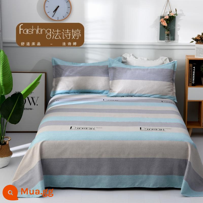 Ga trải giường cotton dày tấm đơn 100 cotton tấm vải thô cũ 1 mét 51,8m học sinh đơn 1,2 bộ ba mảnh - Thu Liên