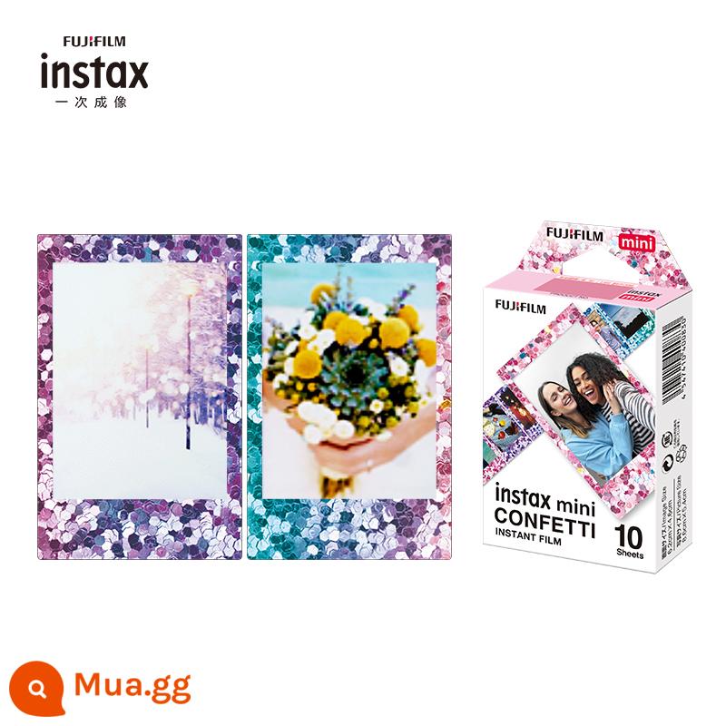 Giấy ảnh Fuji Polaroid mini7+/7C/7S/mini8/9/11/25/90 cạnh trắng giấy ảnh hoạt hình 3 inch - Giấy in ảnh hoa nhiều màu sắc + hộp đựng ảnh