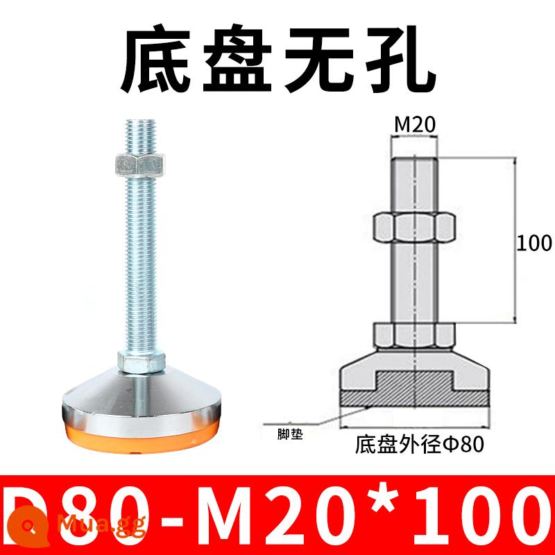 Nặng chân cốc cố định chân thép carbon chống trượt kim loại vít điều chỉnh máy chân m12 hỗ trợ điều chỉnh chân m16 - Kaki 80-20x100