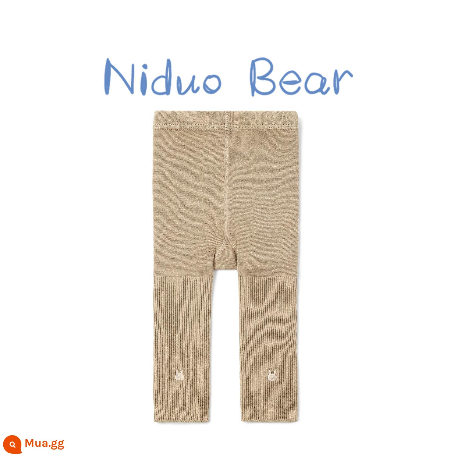 Nidobear 2022 Bé Gái Quần Xuân Thu Quần Legging Trẻ Em Quần Bé Ống Dài Quần Cotton Nguyên Chất - SL118 kaki (không có chân)