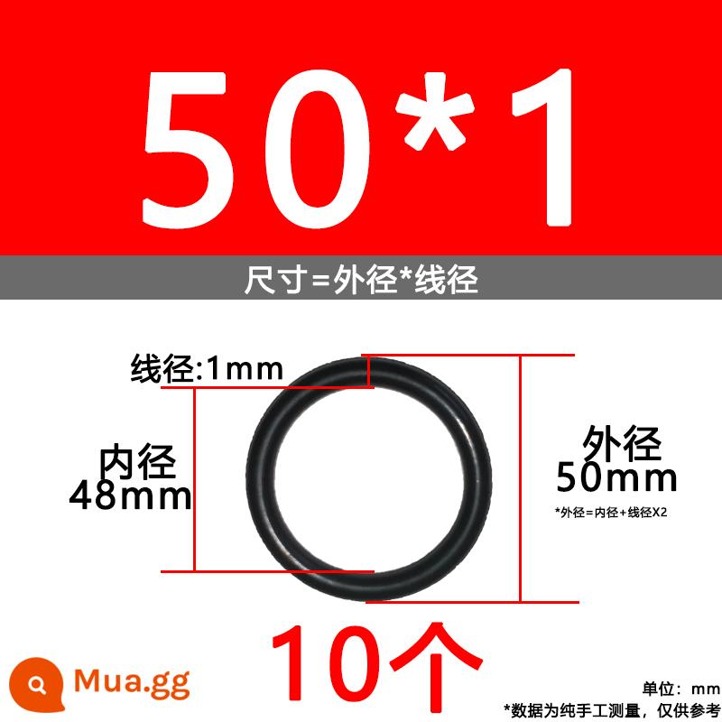 O-ring van công nghiệp van khí miễn phí vận chuyển con dấu chịu áp lực cao màu đen Dingqing flo cao su skeleton con dấu dầu chịu mài mòn hộp sửa chữa - Nitrile bên ngoài 50*1[10 miếng]