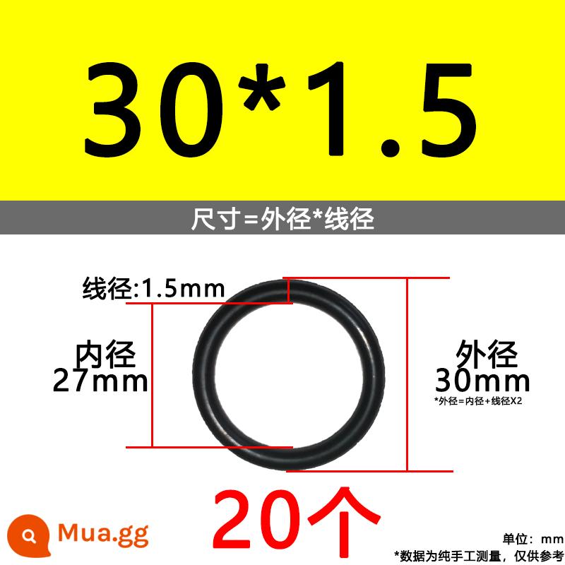 O-ring van công nghiệp van khí miễn phí vận chuyển con dấu chịu áp lực cao màu đen Dingqing flo cao su skeleton con dấu dầu chịu mài mòn hộp sửa chữa - Nitrile bên ngoài 30*1.5[20 miếng]