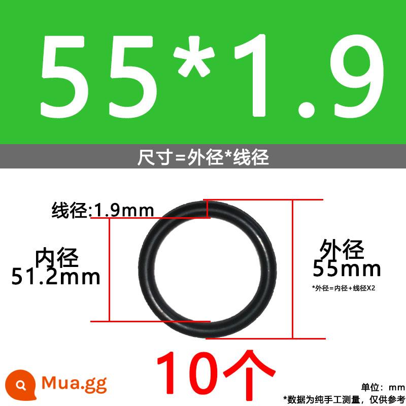 O-ring van công nghiệp van khí miễn phí vận chuyển con dấu chịu áp lực cao màu đen Dingqing flo cao su skeleton con dấu dầu chịu mài mòn hộp sửa chữa - Nitrile bên ngoài 55*1.9[10 miếng]