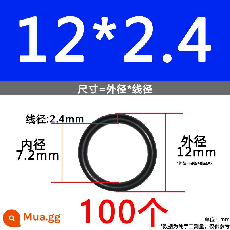 O-ring van công nghiệp van khí miễn phí vận chuyển con dấu chịu áp lực cao màu đen Dingqing flo cao su skeleton con dấu dầu chịu mài mòn hộp sửa chữa - Nitrile bên ngoài 12*2.4 [100 miếng]