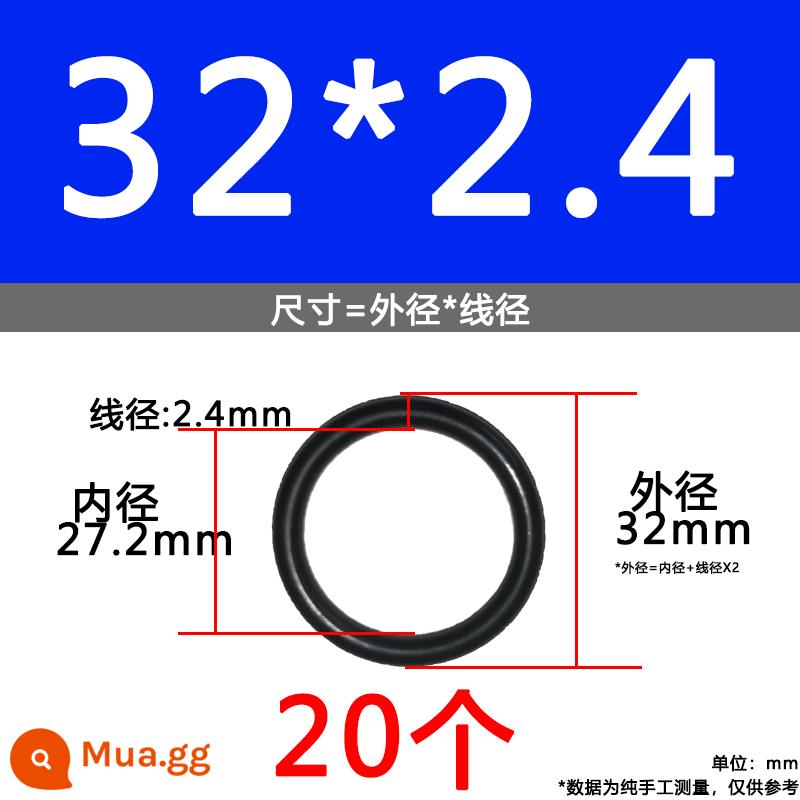 O-ring van công nghiệp van khí miễn phí vận chuyển con dấu chịu áp lực cao màu đen Dingqing flo cao su skeleton con dấu dầu chịu mài mòn hộp sửa chữa - Nitrile bên ngoài 32*2.4[20 miếng]