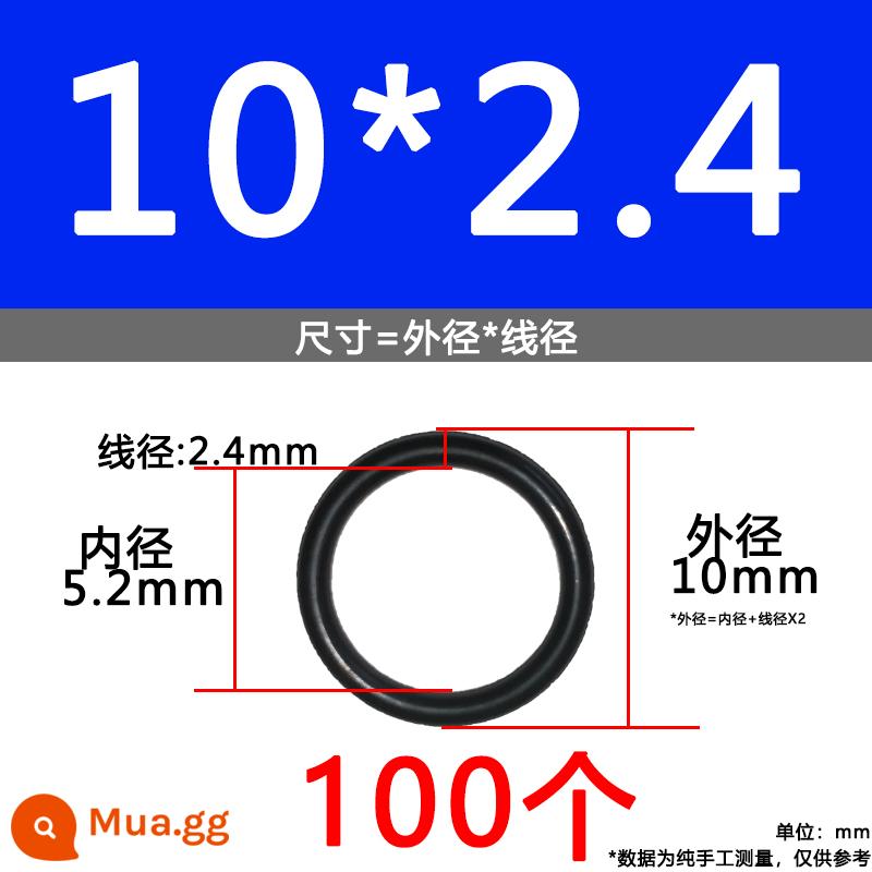 O-ring van công nghiệp van khí miễn phí vận chuyển con dấu chịu áp lực cao màu đen Dingqing flo cao su skeleton con dấu dầu chịu mài mòn hộp sửa chữa - Nitrile bên ngoài 10*2.4 [100 miếng]