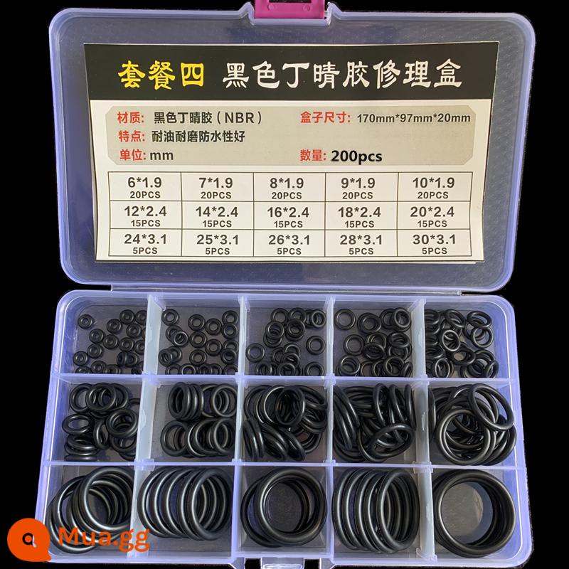 O-ring van công nghiệp van khí miễn phí vận chuyển con dấu chịu áp lực cao màu đen Dingqing flo cao su skeleton con dấu dầu chịu mài mòn hộp sửa chữa - Hộp sửa chữa nitrile đen [200 cái/hộp]