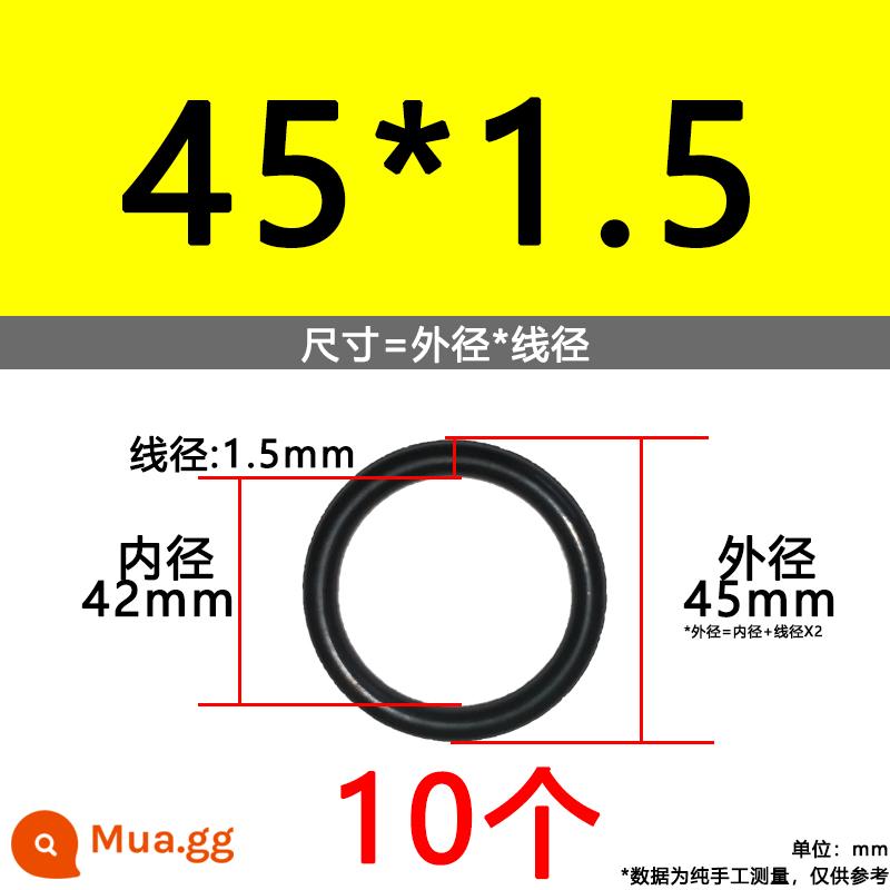 O-ring van công nghiệp van khí miễn phí vận chuyển con dấu chịu áp lực cao màu đen Dingqing flo cao su skeleton con dấu dầu chịu mài mòn hộp sửa chữa - Nitrile bên ngoài 45*1.5[10 miếng]