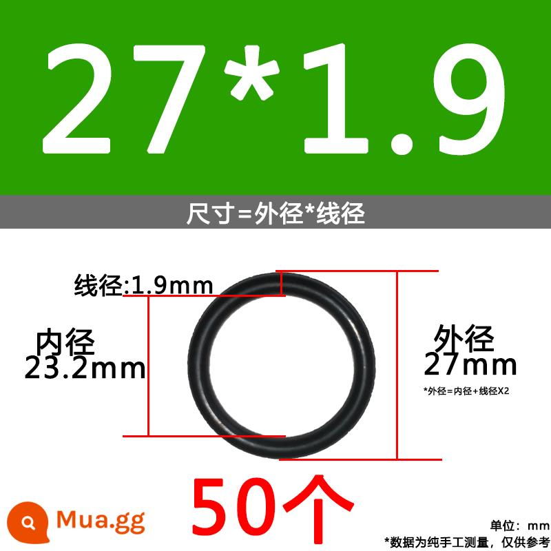 O-ring van công nghiệp van khí miễn phí vận chuyển con dấu chịu áp lực cao màu đen Dingqing flo cao su skeleton con dấu dầu chịu mài mòn hộp sửa chữa - Nitrile bên ngoài 27*1.9[50 miếng]