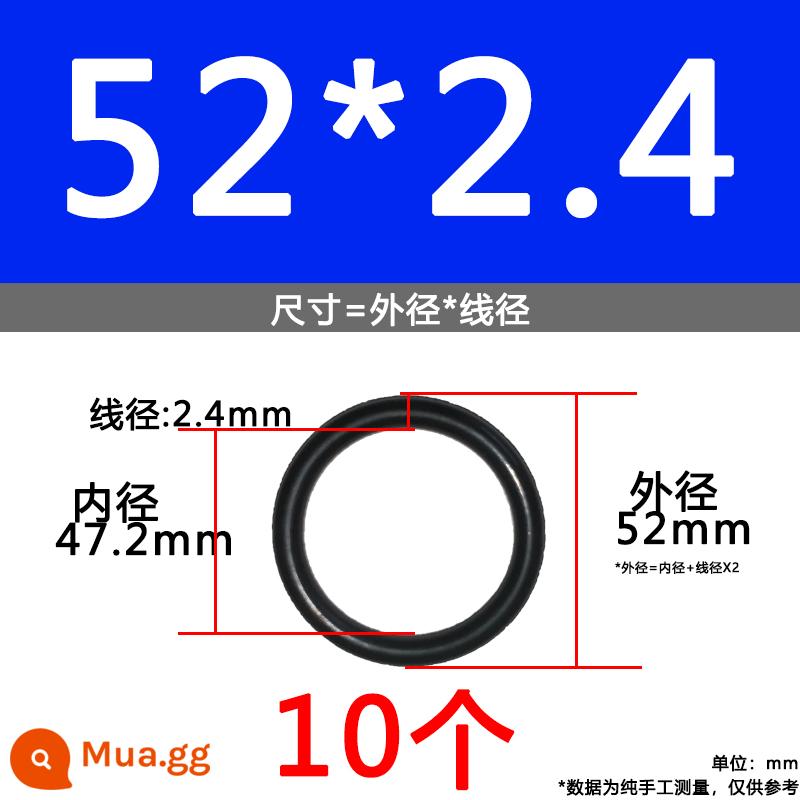 O-ring van công nghiệp van khí miễn phí vận chuyển con dấu chịu áp lực cao màu đen Dingqing flo cao su skeleton con dấu dầu chịu mài mòn hộp sửa chữa - Nitrile bên ngoài 52*2.4[10 miếng]