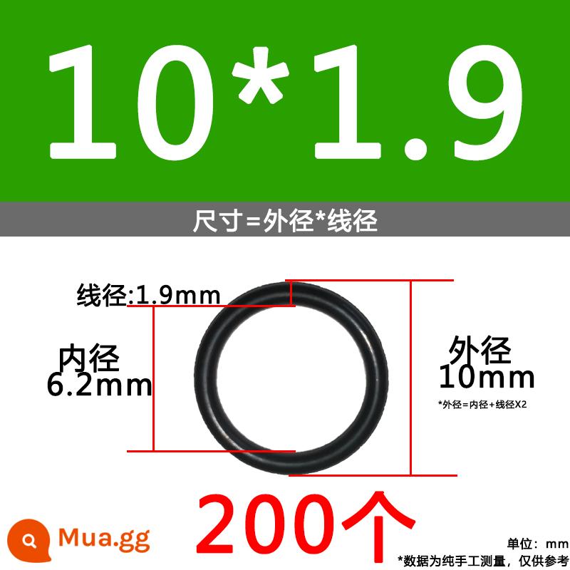 O-ring van công nghiệp van khí miễn phí vận chuyển con dấu chịu áp lực cao màu đen Dingqing flo cao su skeleton con dấu dầu chịu mài mòn hộp sửa chữa - Nitrile bên ngoài 10*1.9 [200 miếng]