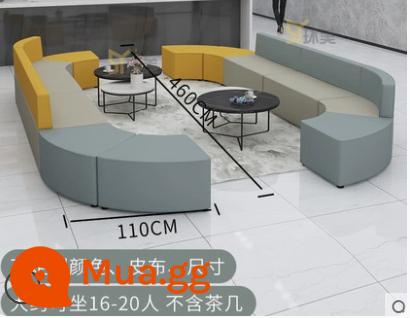 Khu vực nghỉ ngơi sáng tạo ghế sofa giải trí bàn cà phê kết hợp bàn tiếp tân bằng da hình vòng cung chữ S đơn giản văn phòng chờ - Kết hợp 21 Da Nappa dày