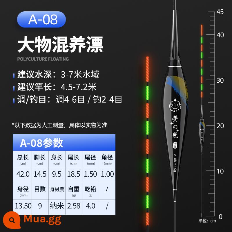 Trộm cá hiện vật điện tử trôi dạt ngày đêm lưỡng dụng lưỡi câu phát sáng đổi màu trôi vô hình cá diếc phao cá độ nhạy cao - (Đa nuôi động vật lớn) A-08-ăn chì 4.0