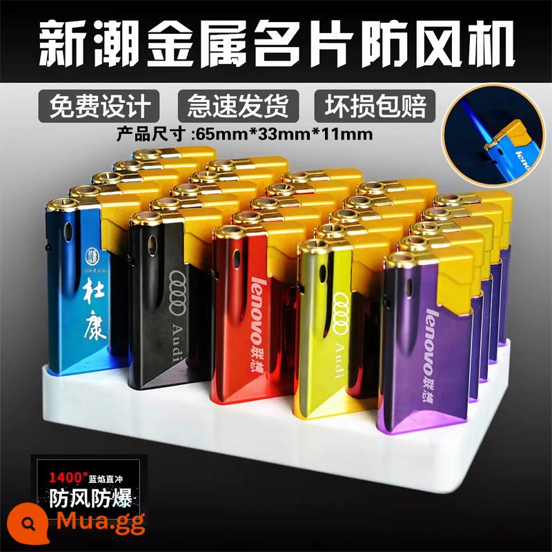 Bật lửa quảng cáo tùy chỉnh in cao cấp mờ bánh mài dùng một lần khách sạn chống gió chữ logo tùy chỉnh - 101 mì rộng [ngọn lửa xanh]