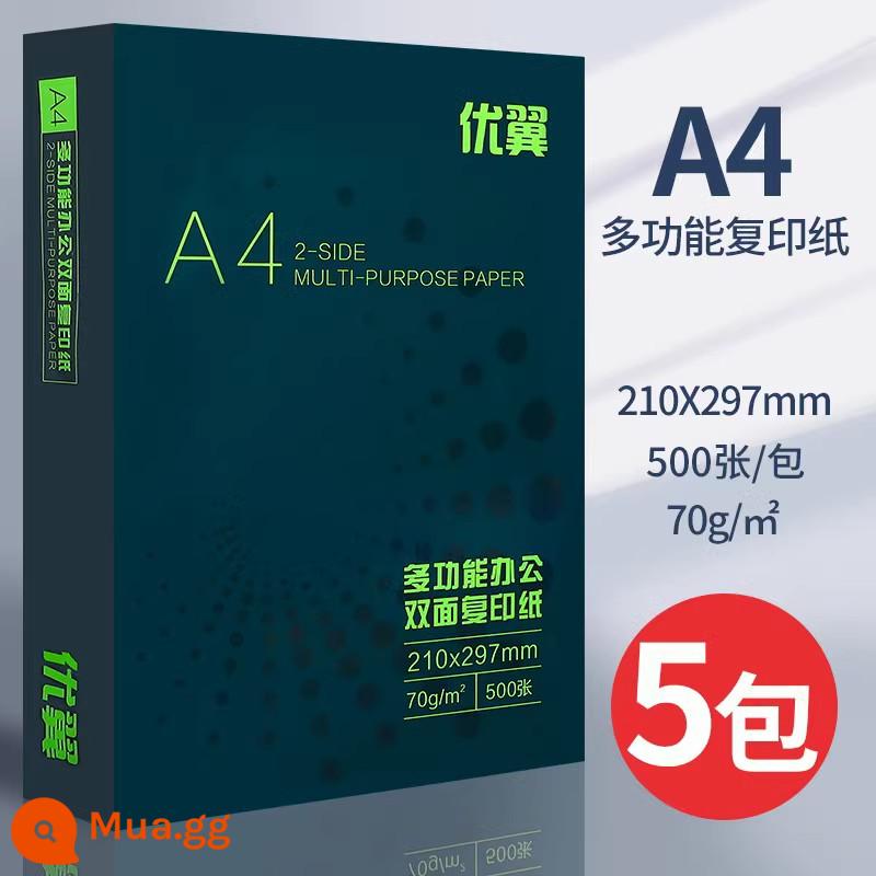 Youyi giấy in A4 giấy photocopy 70g túi đeo vai 500 tờ một gói đồ dùng văn phòng a4 in giấy trắng giấy nháp miễn phí bưu phí cho sinh viên với giấy photocopy A4 FCL 5 gói một hộp giấy A4 bán buôn - [Khuyến nghị bán chạy] Cả hộp 70g, 5 gói, 2500 tờ