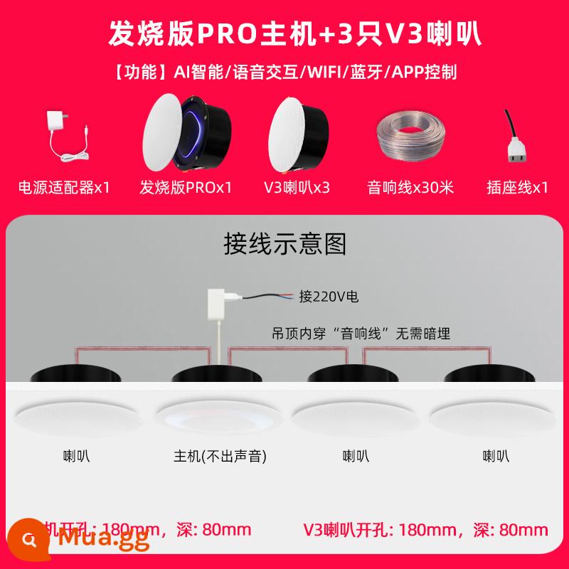 Phiên bản gây sốt tùy chỉnh Loa trần thông minh điều khiển bằng giọng nói Xiaoai PRO Loa Bluetooth yêu cầu bài hát nhà thông minh - Fever Xiaoai PRO+3 V3 kèm loa hộp