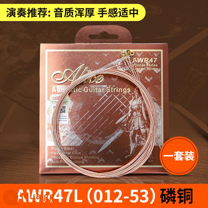 Bộ dây đàn guitar alice Alice bộ 6 dây đàn guitar acoustic dân gian trọn bộ dây đơn 1 dây chống gỉ - Bộ AWR47L (012-053)