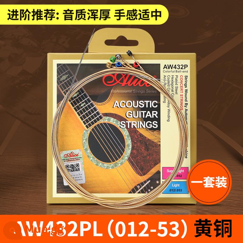 Bộ dây đàn guitar alice Alice bộ 6 dây đàn guitar acoustic dân gian trọn bộ dây đơn 1 dây chống gỉ - Bộ AW432PL (012-053)