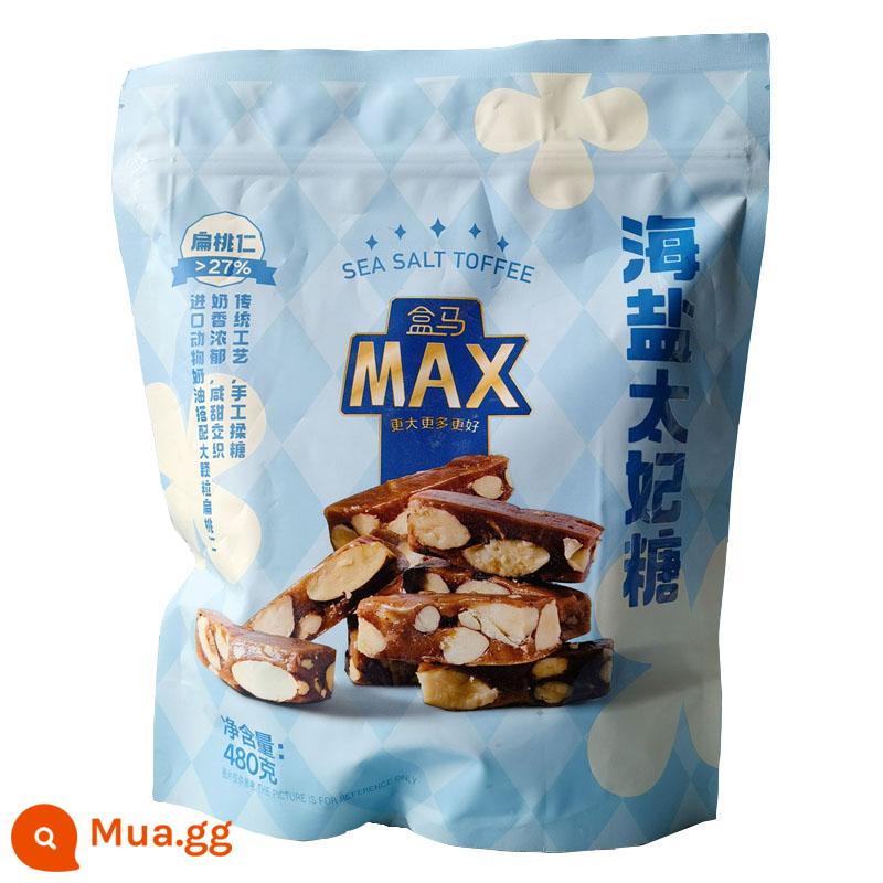 【Hema MAX】Kẹo kẹo bơ cứng muối biển làm bằng tay có vị ngọt và mặn Bánh mì hạnh nhân thơm được đóng gói trong túi đóng gói độc lập - 480g hương muối biển túi lớn