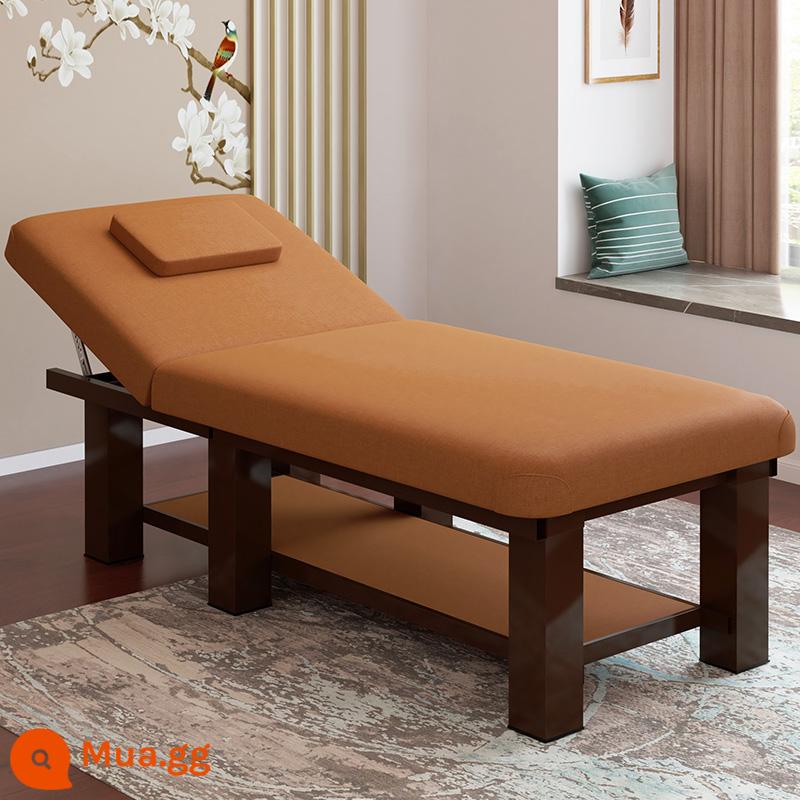 Giường làm đẹp, giường massage đặc biệt của thẩm mỹ viện, vật lý trị liệu y học cổ truyền Trung Quốc gấp tại nhà, moxibustion, thêu, nhổ lông mi và giường tai - Vải lanh nâu thoáng mát 180*60 (60 chân vuông)