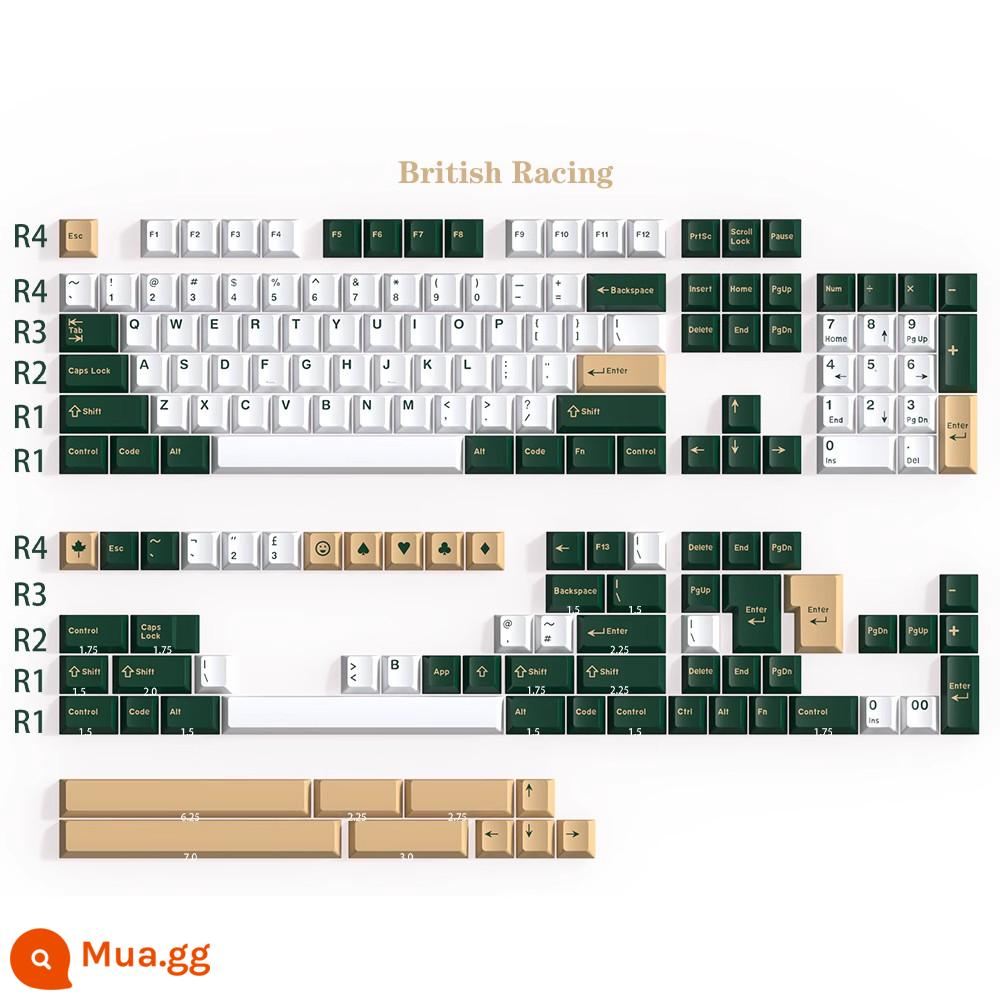 Gmk Abs keycap hai màu vườn thực vật Oliva giăm bông Shoko còi Merlin quái vật samurai đỏ Effie - Keycaps hai màu Daye British Racing ABS