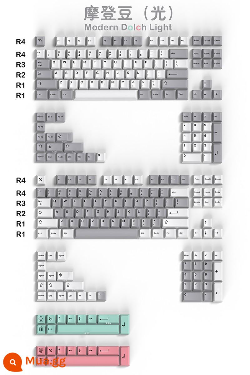 Aifei biểu tượng anh đào chiều cao ban đầu keycap ABS đúc hai màu toàn bộ ảo ảnh WOB Độc màu xanh cổ điển - biểu tượng khuôn douguangdou 264 phím hiện đại