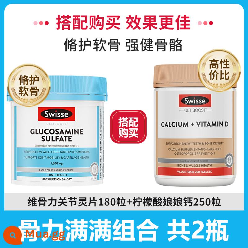 Swisse vitamin chondroitin glucosamine xương khớp chắc khỏe 180 hạt - Vải kaki màu thẫm