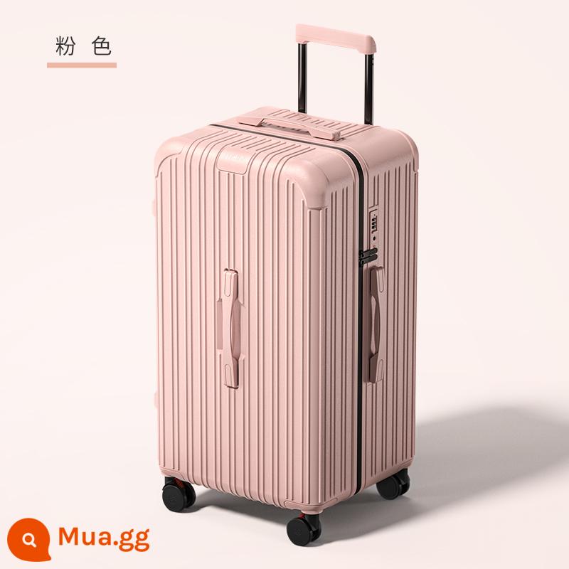 LUSIDI kỷ niệm 10 năm vali mới nữ vali xe đẩy vô hạn 24 inch công suất lớn dày 26 vali da nam - Người mẫu kỷ niệm 10 năm màu hồng