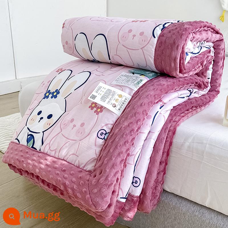 Bông mùa hè cotton nguyên chất hạt đậu chăn nhỏ có thể giặt bằng máy đậu tương mùa hè chăn mát trẻ em độc thân mùa xuân và mùa thu điều hòa không khí chăn mỏng - Bột thỏ Miffy YYJF