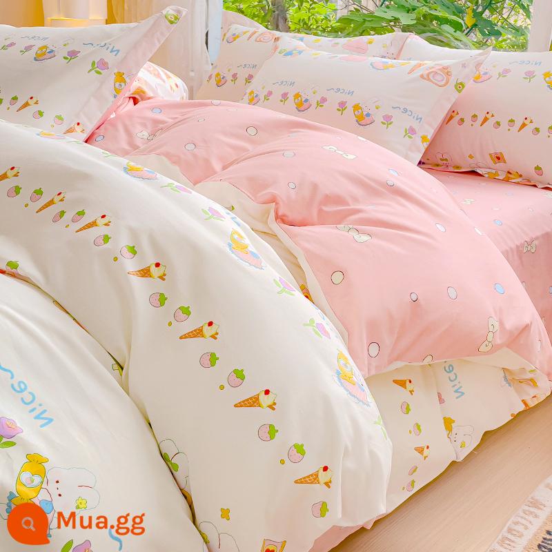 Ins vỏ chăn bông nguyên chất 150x200 mảnh đơn con đơn 100 cotton 1.5m vỏ chăn ga trải giường nữ 200x230 - Nhật ký nước đường JXH