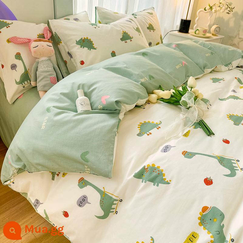 Cotton nguyên chất vỏ chăn đơn mảnh 100 cotton đơn 150x200 trẻ em 1.5 chăn ký túc xá giường vỏ chăn 200x230 - J Long Lang Ji