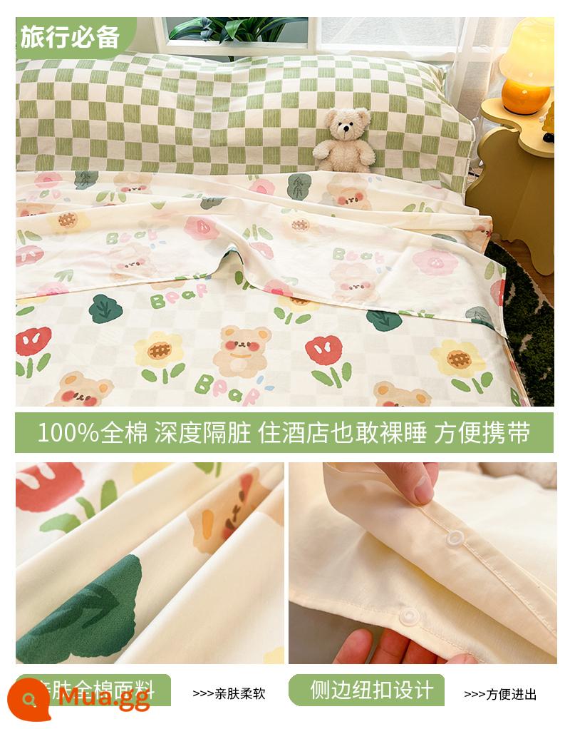 Cotton Bẩn Túi Ngủ Khách Sạn Du Lịch Du Lịch Di Động Giường Vỏ Chăn 4 Bộ Du Lịch Tàu Ngủ Hiện Vật - L Little Painter (túi ngủ) - đi kèm túi đựng tương tự