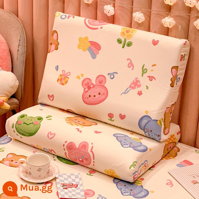 Một cặp vỏ gối cao su cotton 40x60 nguyên chất cotton trẻ em toàn bộ đầu dành cho nữ 30x50 vỏ gối đơn - Vỏ gối cao su cotton nguyên chất dễ thương Fun Paradise-Gói đơn