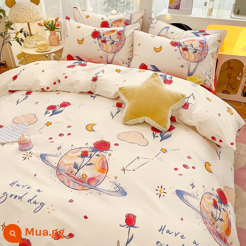 Ins vỏ chăn bông nguyên chất 150x200 mảnh đơn con đơn 100 cotton 1.5m vỏ chăn ga trải giường nữ 200x230 - Chuyện tình J Xinyue