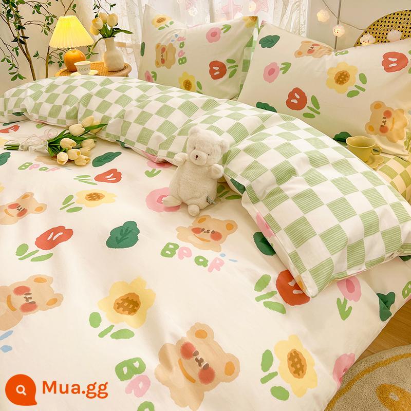 Ins vỏ chăn bông nguyên chất 150x200 mảnh đơn con đơn 100 cotton 1.5m vỏ chăn ga trải giường nữ 200x230 - L họa sĩ nhỏ