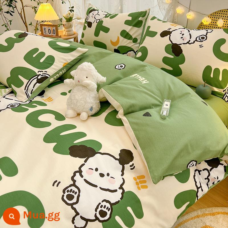 Ins vỏ chăn bông nguyên chất 150x200 mảnh đơn con đơn 100 cotton 1.5m vỏ chăn ga trải giường nữ 200x230 - MC Chú Chó May Mắn