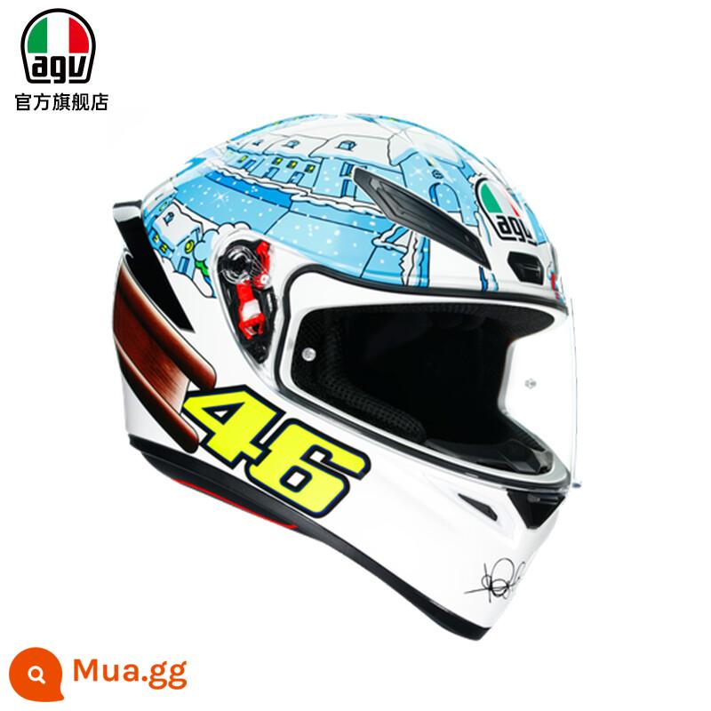 AGV K1 xe máy mũ bảo hiểm nam nữ đua xe máy full mũ chạy mũ bảo hiểm đen 8 vương miện tiểu cá mập đen rùa nhỏ bốn mùa - Nhà tuyết K1 (SF Express miễn phí vận chuyển)