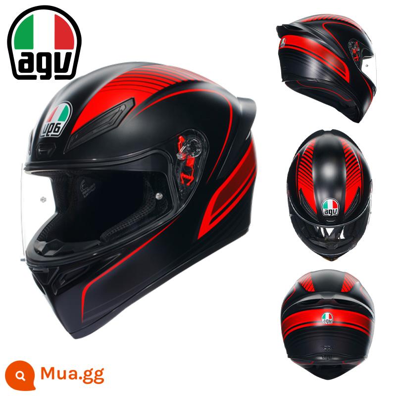 AGV K1 xe máy mũ bảo hiểm nam nữ đua xe máy full mũ chạy mũ bảo hiểm đen 8 vương miện tiểu cá mập đen rùa nhỏ bốn mùa - Hoa hồng nóng K1S (SF Express miễn phí vận chuyển)