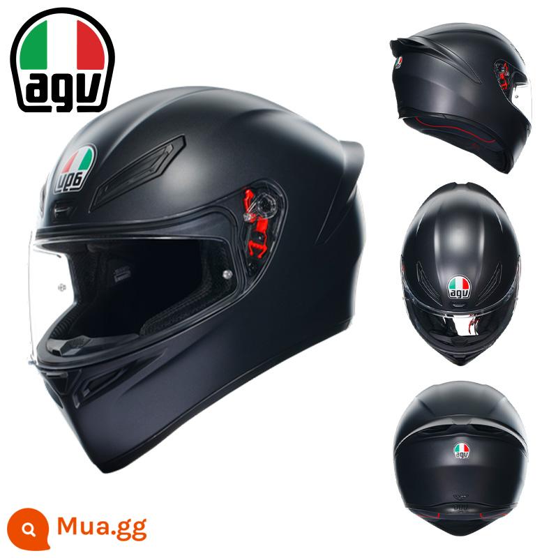 AGV K1 xe máy mũ bảo hiểm nam nữ đua xe máy full mũ chạy mũ bảo hiểm đen 8 vương miện tiểu cá mập đen rùa nhỏ bốn mùa - K1S màu đen mờ (SF Express miễn phí vận chuyển)