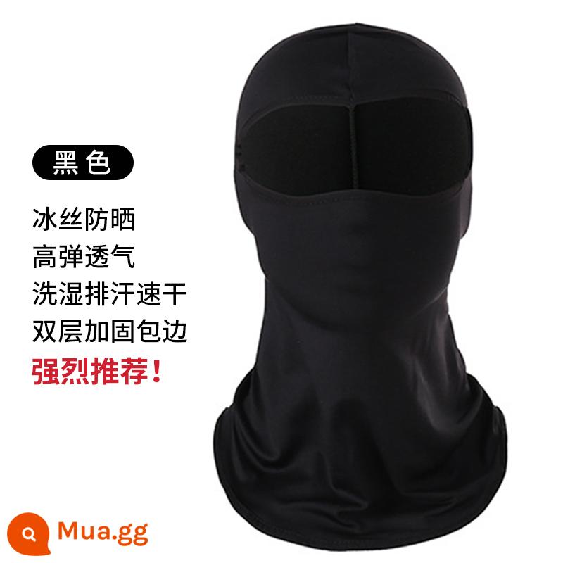 Băng lụa Hood nón nam mùa hè đi nắng chống nắng Hood mùa hè chống gió xe máy đen Mũ bảo hiểm toàn mặt mặt nạ - đen